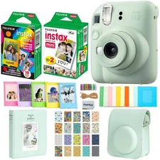 Fujifilm Instax Mini 12 Instant Film Camera - Mint Green + Accessories, Bundle