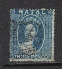 M20272 South African States ~ Natal 1861 SG12 - 3d blue