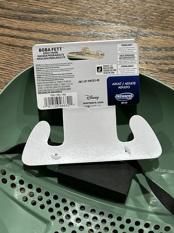 ✅ Máscara de Halloween Boba Fett Adulto Star Wars Disney Tamaño Completo JazWares Verde 💯 Foto 3 de 4