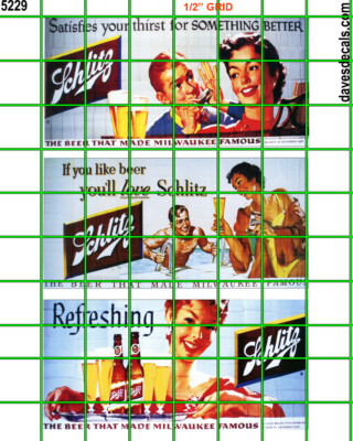 5229 DAVE'S DETAILS THREE 3'' WIDE BILLBOARD VINTAGE SCHLITZ BEER