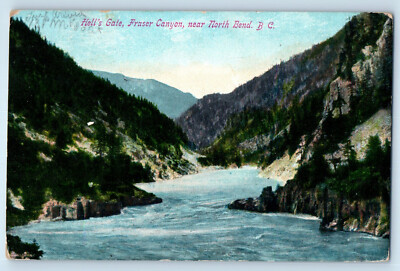 B.C. Canada Postcard Hell's Gate Fraser Canyon Near North Bend 1909 Wolford ND