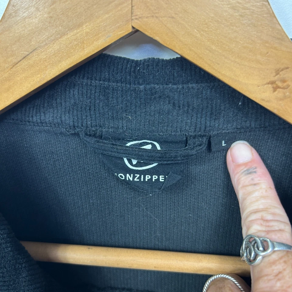 Von Zipper Corduroy Jacket Mens Large Black Long Sleeve Button Up - image 3 of 4