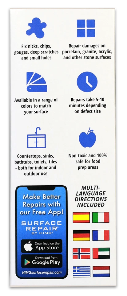 CLEAR LIGHT CURE ACRYLIC REPAIR KIT - FOR GRANITE, MARBLE, TILE, QUARTZ, - Image 4 of 4