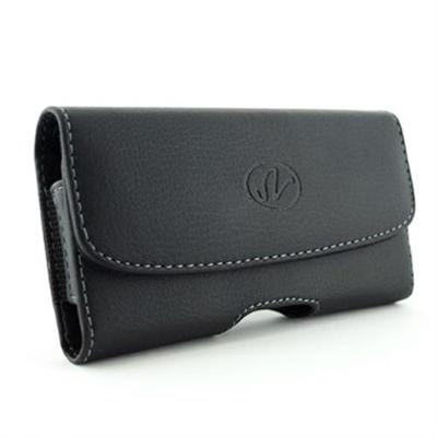 Black Horizontal Leather Belt Clip Loops Holster Case Pouch For Nokia Asha 306