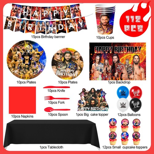 WWE Smash Party Plato Lucha Superestrellas Fiesta Decoración Chicos Cumpleaños Globo - Imagen 2 de 10
