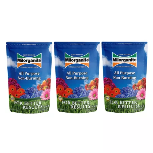 Milorganite All-Purpose Slow-Release Nitrogen Fertilizer 6-4-0, 5lb (Pack of 3)