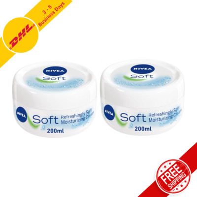Highly effective Moisturizing Cream for Skin Care Nivea Soft 2 Packs 200 ml