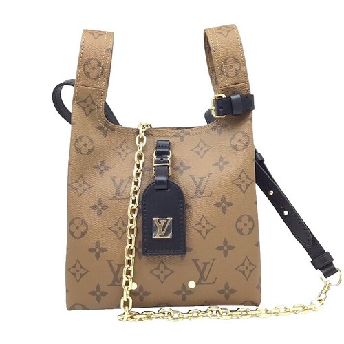 LOUIS VUITTON Monogram Reverse Bento Box M43517 Bag Brown #QYDARP 