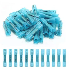 200Pcs 16-14AWG Heat Shrink Wire Butt Connectors Waterproof Splice Terminals