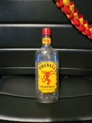 Fireball liquor bottle, drank and display option, 750 ML