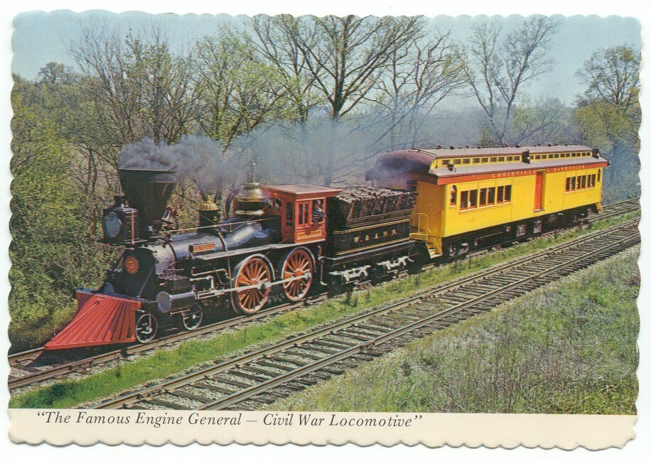 Steam Engine Train General - Civil War Locomotive Postcard-image