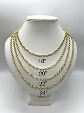 9ct Solid Yellow Gold 5mm Heavy Plain Round Belcher 18-30" Chain Full Hallmark