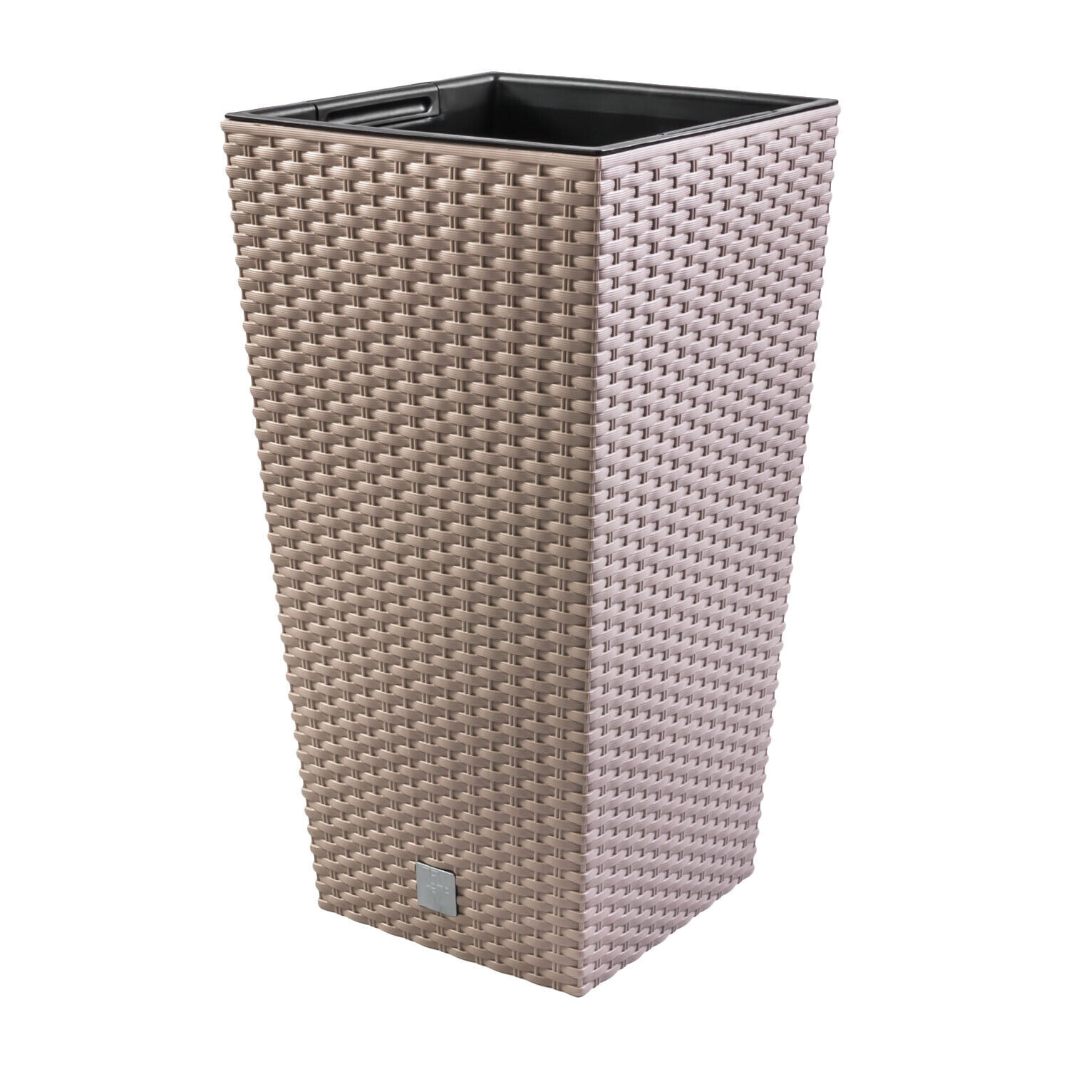Vaso da fiori + inserto vaso da fiori effetto rattan RATO SQUARE DRTS200 Mocha