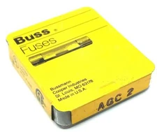 Lot of (5) Bussman Buss Fuses AGC-2 250V Electrical Glass Fuses - 5 Pack