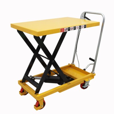 Hydraulic Scissor Lift Table Cart 330lbs Loading Capacity with 4 Wheels