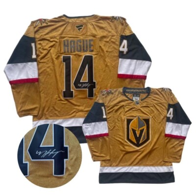 Nicolas Hague Signed Jersey Vegas Golden Knights Autographed