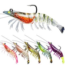  Fishing Gifts for Men, Pre-Rigged Fishing Lures, Shrimp Lure with A-3.5"-0.4oz