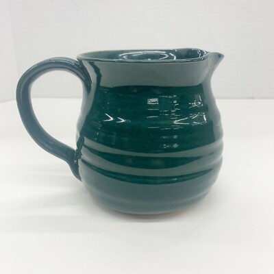 Vintage David D Howard Creamer Pottery Stoneware Gatlinburg TN Green Glaze 4 