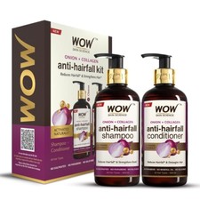 Wow Skin Science Onion Oil Shampoo Conditioner Kit With Red Onion Seed 600ml