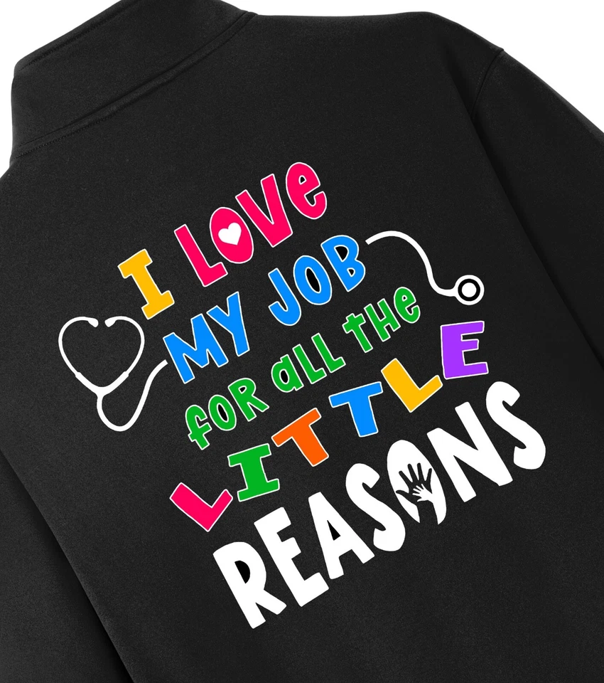 Personalized Pediatric Nurse I Love My Job Zip Up Fleece Jacket - Image 4 of 4