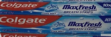 Colgate Max Fresh w/Whitening Breath Strips Lot of 6 (1.9 oz