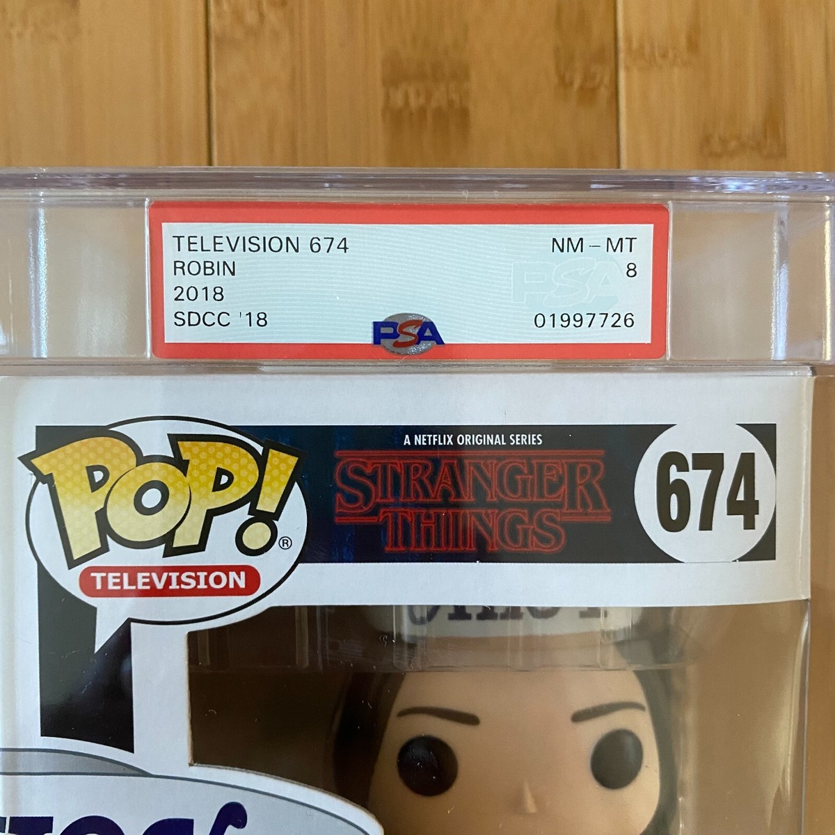 PSA 8 Funko Pop! SDCC 2018 Stranger Things Ahoy Robin #674! LE 1