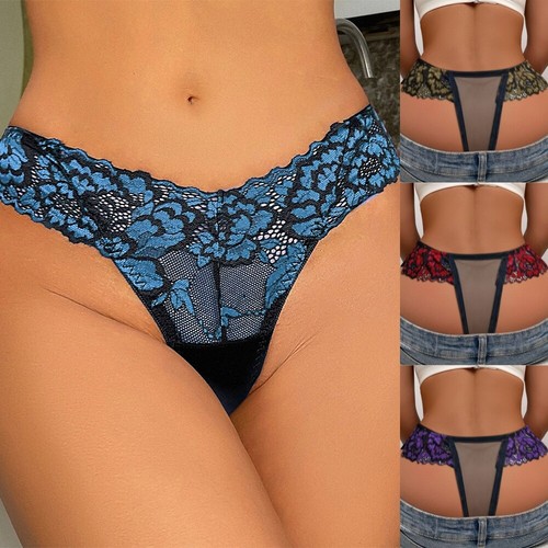 Sexy Damen-Bikini-Höschen Spitze Blumen transparent Panty Unterwäsche Shorts - Bild 3 von 18