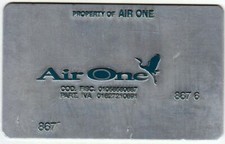 Piastrina validatrice biglietti aerei compagnia AIR ONE - Anni '90