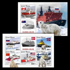 Icebreakers Polar Bear MNH Stamps 2023 Guinea-Bissau M/S + S/S