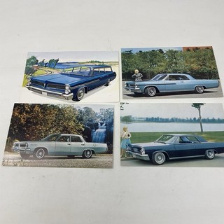 Four 1960s Pontiac Automobile Postcards From Dealership