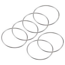 80mm 3.15" OD Metal O Ring Non-Welded Craft Hoops for DIY Silver Tone 6pcs