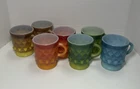 Vintage 1960s Fire King Kimberly Rainbow Mug Set 7 Anchor Hocking