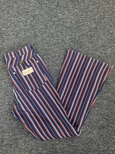 Wrangler Striped Flare Denim Jeans Blue With Red & White Stripe Size W29 L32.PWM