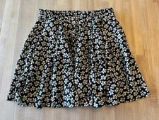 Brandy Melville Mini Skirt Womens One Size Black  Cream Floral