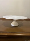 Rare Vintage Moon & Star  Smith /Wright Milk Glass Cake Plate. 11” No Damage