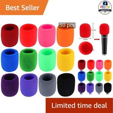 Microphone Foam Windscreens 30 Pcs 12 Colors Handheld Mic Pop Filter