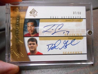 2005 Upper Deck SP Authentic Jason Campbell / David Greene Dual Auto RC # 37/50