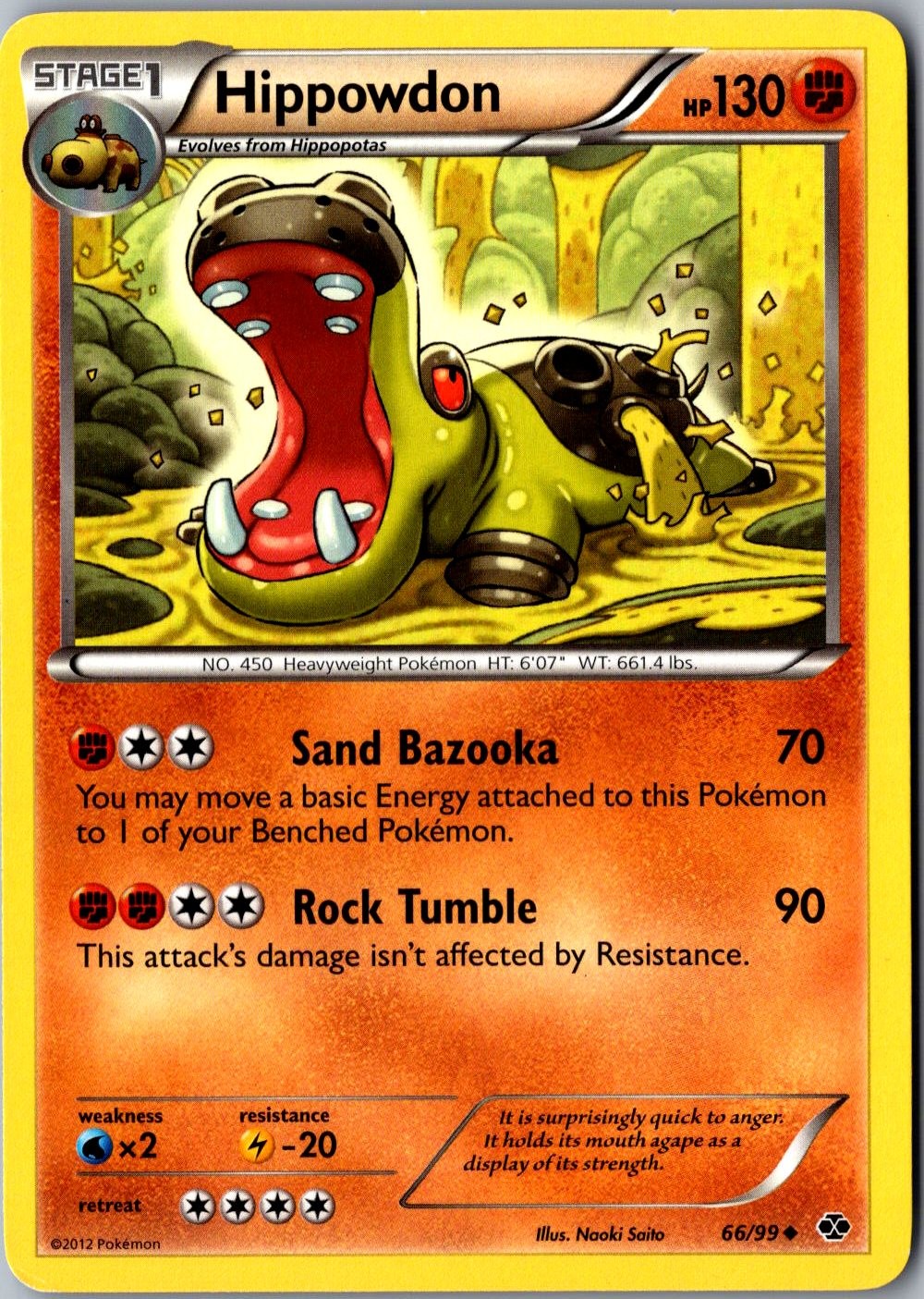 Hippowdon 66/99 Uncommon Next Destinies LP Pokemon Card