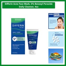 Unscented 4oz Acne Face Wash - 5 Benzoyl Peroxide, Gentle Gel Formula