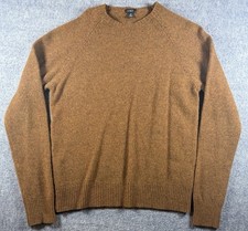 J Crew 100 Lambswool Wool Sweater Mens Medium Brushed Tobacco Knit Crewneck