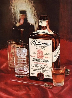 1959 Ballantines Scotch Whisky: Liqueur Blended Vintage Print Ad