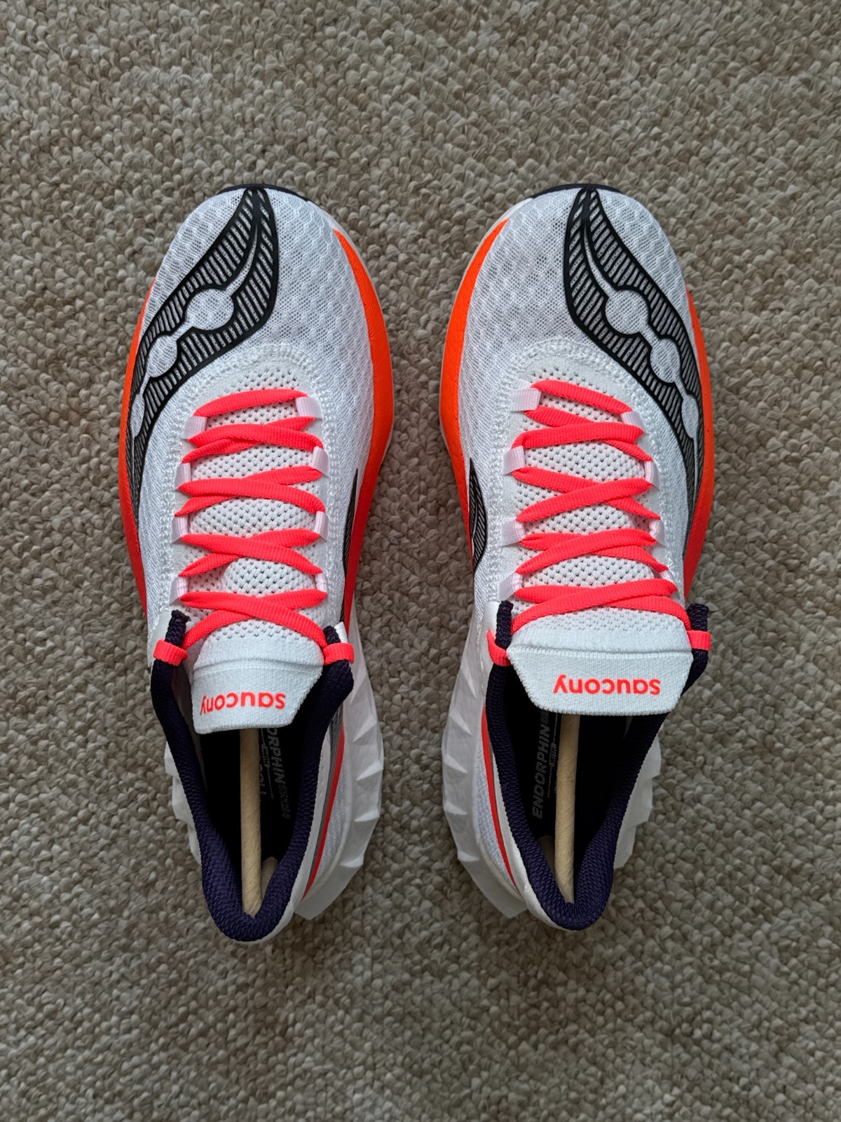 Saucony Endorphin Pro 4 Running Shoe - White Black Orange - Size Men's 8.5 thumbnail 2