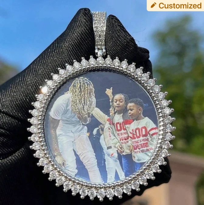 Collar colgante con cadena personalizado con foto y foto 1 pieza Foto 4 de 4