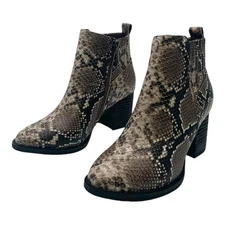 Blondo Noa Waterproof Ankle Boot Brown Snakeskin Leather US Women's 6.5M