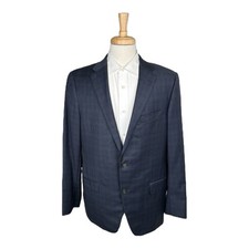 Hickey Freeman Beacon Series Blue Checked Men s Pure Wool Blazer Size 43L