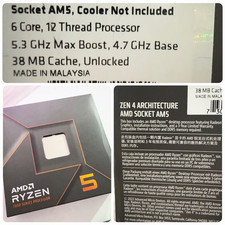 AMD Ryzen 5 7600X 6-Core 12-Thread Socket AM5...