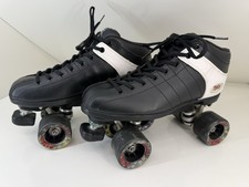 RIEDELL Dash Roller Derby Skates Black and White Excellent Size 10 Radar Cayman