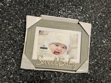 Malden International Gray Silver  Sweet Baby  Picture Photo Frame 4x6 5x7 NIB