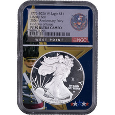 2026 W 1 American Silver Eagle - 250th Anniversary Privy - Proof  NGC PF 70 UC