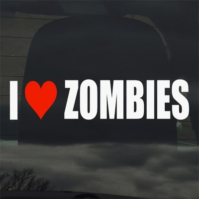 I Love Zombies Vinyl Sticker Decal for Car Window Laptop & More
